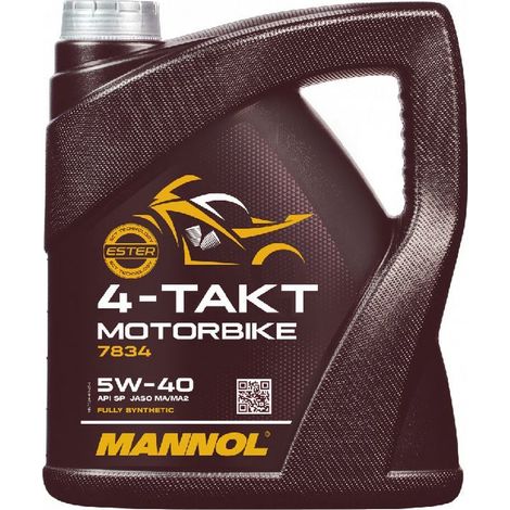 OLIO MOTORE MANNOL 4T MOTO 5W40 4L TECNOLOGIA ESTERI SINTETICI (JASO MA/MA2) (7814) (20)