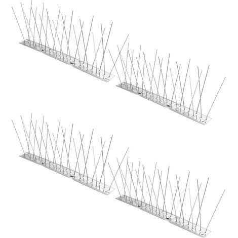 Stainless steel bird spikes – 4 pieces, 25 cm each, for pigeons, crows, sparrows and cats