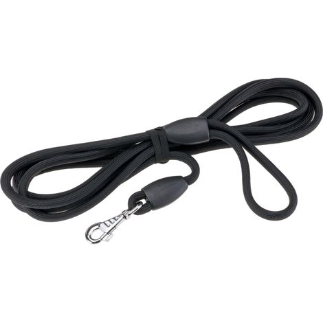Laisse pour Chien Sport, Laisse Longue pour Chiens, Longueur 5 m, Laisse de Dressage, Laisse en Corde en Nylon avec Mousqueton et Poignée, Longueur 5 mètres, Noir