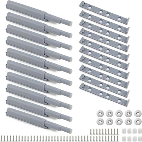Lot de 10 loquets magnétiques pour portes de placards, armoires et bibliothèques (1/4)