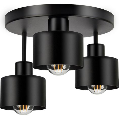 Lámpara colgante Orno RAMOS 3x60W casquillo E27 negra