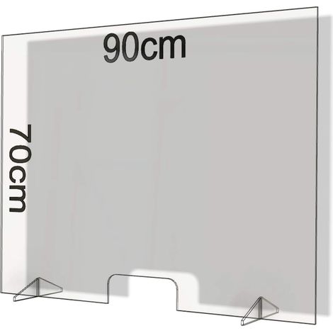 Flexistyle - Protezione anti-spurco in plexiglas, protezione antivirus contro tosse e rivetti, supporto da tavolo, 90 x 70 cm (1/3)