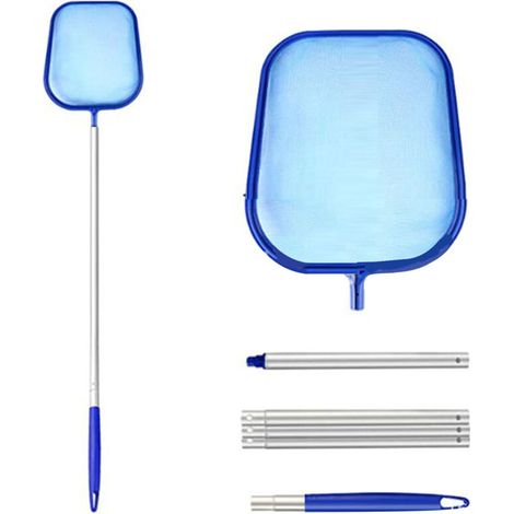Épuisette de piscine à mailles ultra-fines avec poteaux en aluminium, 5 sections - Filet de nettoyage pour piscines hors sol et enterrées (1/4)