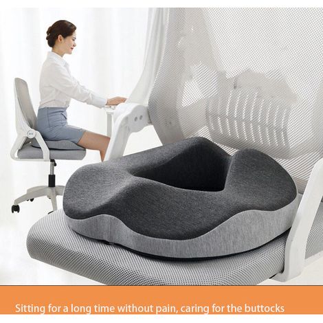 Coussin pour hémorroïdes, coussin de siège de bureau, confortable pour une position assise prolongée, coussin de chaise creux et respirant, bon pour les fesses, les lombaires et le coccyx. (1/3)