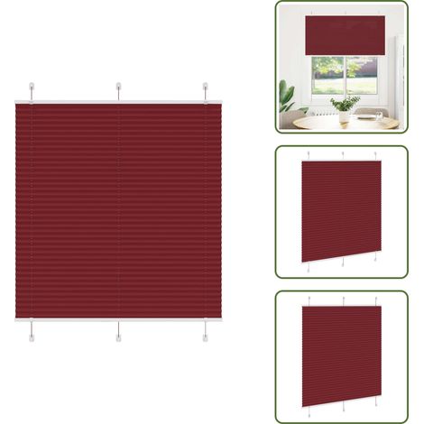 The Living Store Plissee Bordeauxrot 120x100 cm Stoffbreite 119,4 cm Polyester - Sichtschutz (1/5)
