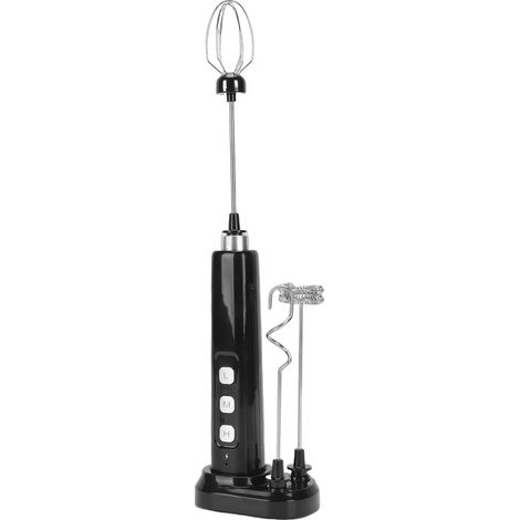 Mousseur à lait portable rechargeable par USB en acier inoxydable, mousseur à lait puissant pour le café. (1/5)