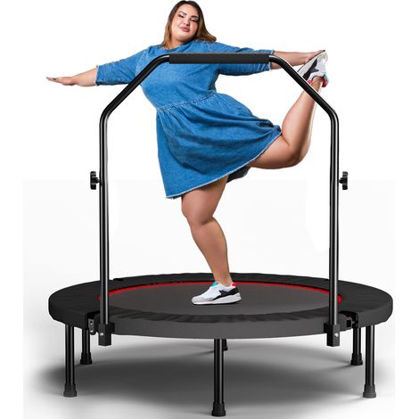 Trampoline pliant de 101 cm avec, noir, pour maison et usage quotidien, Élastique premium, format pratique, style moderne et facile à associer