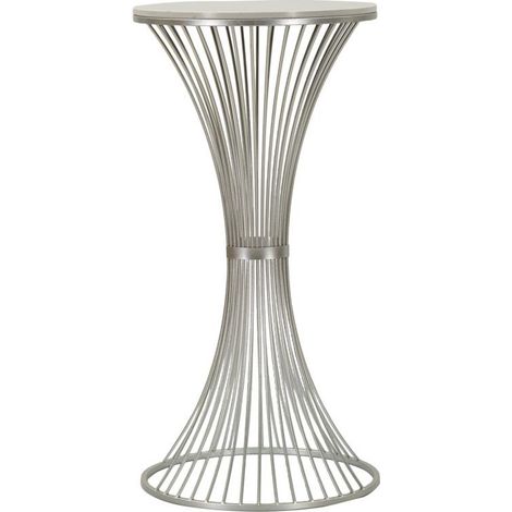 Table d'Appoint en Marbre "Funnel" 100cm Argent (1/5)