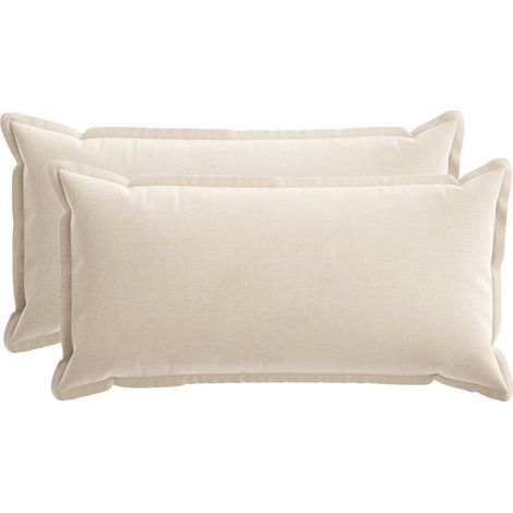 Housse de coussin 2 pc HOUTEN Crème 40 x 70 cm Tissu Chenille vidaXL (1/5)