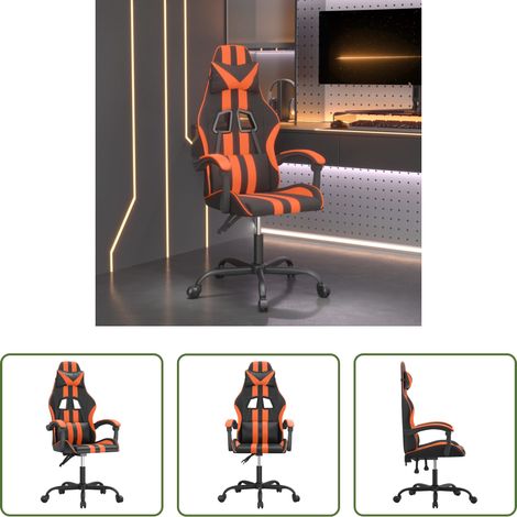 Gamingstuhl Drehbar - Gaming-Stuhl Drehbar Schwarz und Orange Kunstleder (1/5)