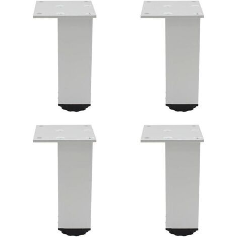 Pieds de meubles carrés, blancs, 6,86,810 cm, 4 pieds réglables en alliage d'aluminium, pieds de canapé. (1/5)