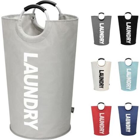 Paniers à linge, Pliable Sac à linge, Pliage Grande Capacité Corbeilles à linge (Gris) (1/5)