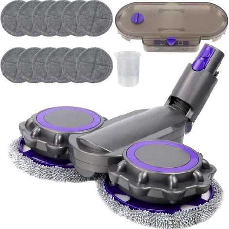 Accessoire de vadrouille électrique pour aspirateur Dyson V7/V8/V10/V11, ensemble d'accessoires de vadrouille avec réservoir d'eau amovible et 12 vadrouilles lavables + 1 récipient de remplissage , Es (1/5)