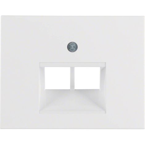 Placa central con 2 tomas para teléfono/red de la serie “Berker K1” IP20 5,5x7x1,7cm color blanco polar