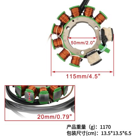 Stator-Zündspule kompatibel mit Sportsman 500 ALLE 1998-1999 3085561 3086821 (1/4)