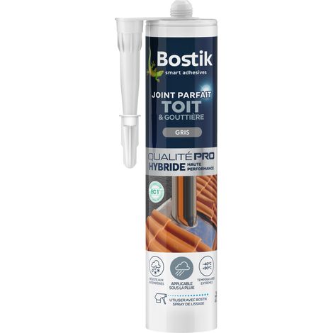 Mastic Silicone per Giunti Perfetti per Tetto e Grondaia 290ml Grigio - Bostik