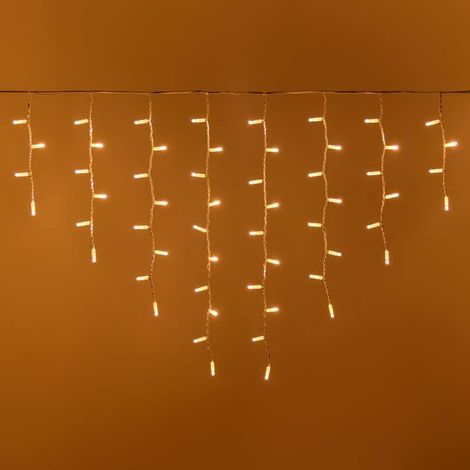 Guirlande stalactite 4,8M H 100CM lumière fixe 168 Super LED blanc chaud raccordable 230V Lotti (1/3)