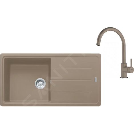 Franke - Set de cuisine G280KA, évier en fragranit BFG 611 et robinetterie FC 6018.424, cachemire 114.0700.810 (1/4)
