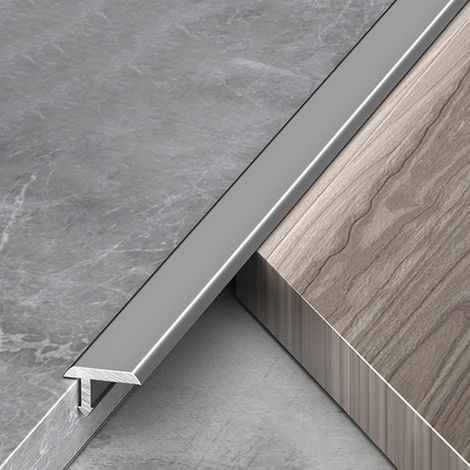 Lot de 2 barres de transition en aluminium avec profilé en T, séparate (1/5)