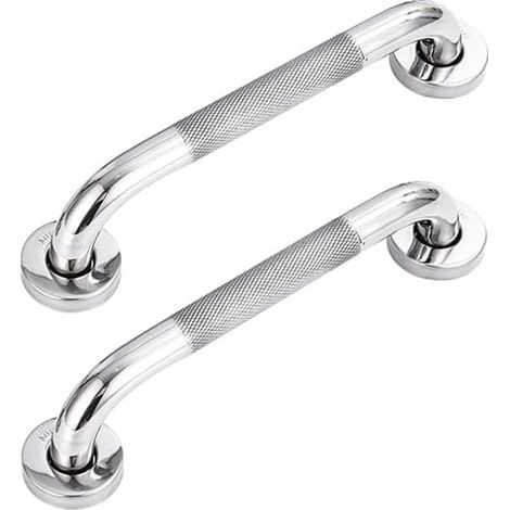 Lot de 2 barres d'appui de salle de bain en acier inoxydable 304 avec poignée antidérapante, pour baignoire, toilettes, salle de bain, rampe d'escalier