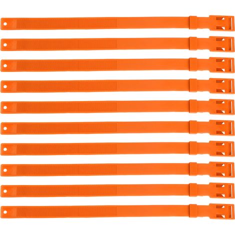 10 pièces collier de chèvre PU 23 pouces réglable bétail pour animaux de ferme vache cheval mouton Orange