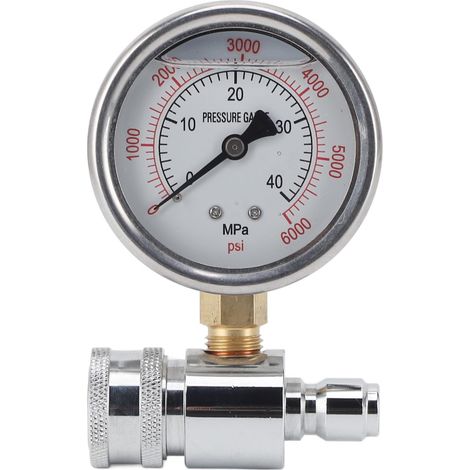 Manomètre de nettoyeur haute pression 6000 psi Pièces à connexion rapide haute pression Accessoires pour machines à laver les voitures (1/5)