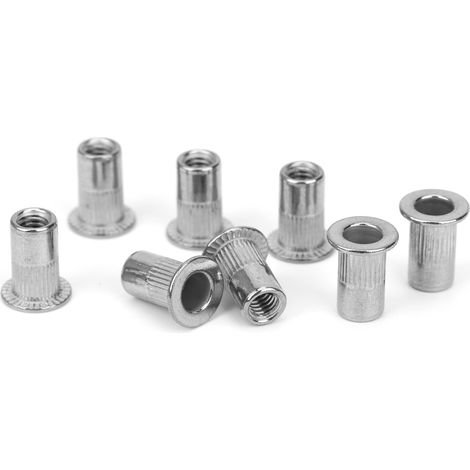 50 pièces écrous à sertir en acier inoxydable, filetage M4, fixation industrielle, quincaillerie, matériel de bricolage (1/5)