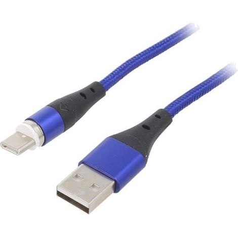 Cable USB 2.0 USB A prise male vers USB C prise male 1m - Bleu