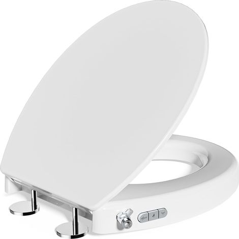 Bidet Réhausseur WC avec couvercle 5 cm Blanc Ovale (1/5)