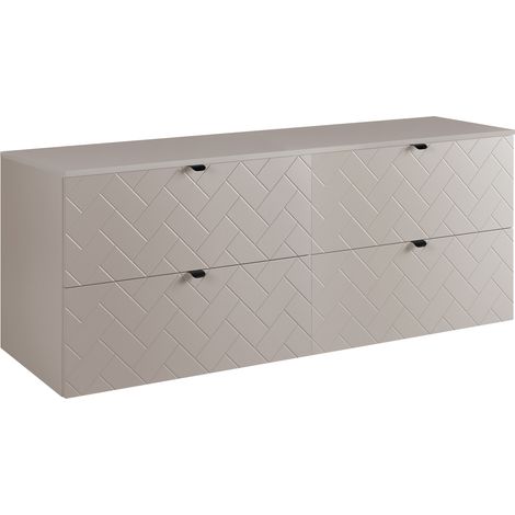 Mobile da bagno, Cashmere, 160 x 57 x 46 cm, Maniglie Nere (1/4)