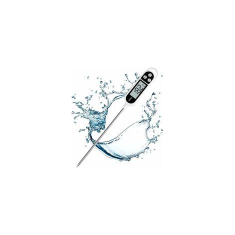 Thermomètre Cuisine, Thermomètre Numérique Digital avec Sonde Longue, Lecture instantané Thermomètre Cuisson, Thermomètre Viande pour Nouriture, Viande, Huile, Lait, Vin, BBQ et Eau Chaude