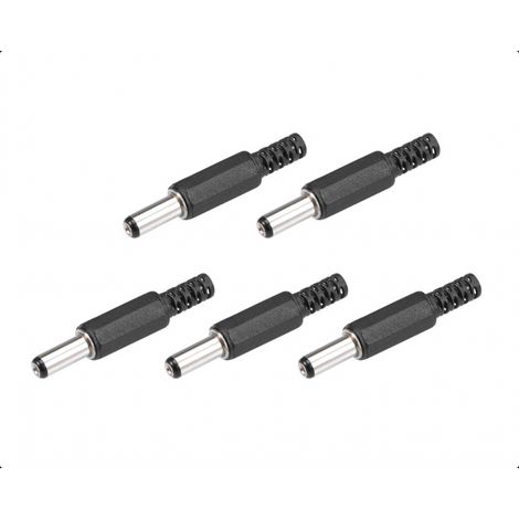 Lot 5 connecteurs DC mâle 5,5x2,5x14mm – Adaptateurs d’alimentation noirs pour LED, caméra