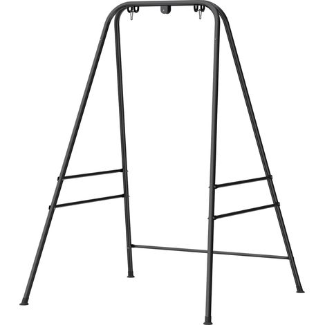 Support pour fauteuil suspendu hamac 183 cm, structure en acier, patins antidérapants noirs (1/5)