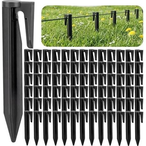 Piquet Fil Robot Tondeuse: Set de 200 Sardines Fixation Piquets De pour Tondeuse Cbles Périphériques Compatible avec Gardena Worx Bosch - (1/5)