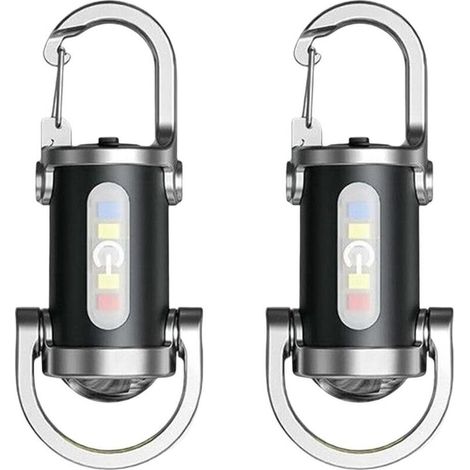 2-in-1 Taschenlampe und Powerbank, 2er-Pack Mini-Schlüsselanhänger-Taschenlampen, kleine, leistungsstarke LED-Taschenlampen, wasserdichte und stoßfeste multifunktionale Schlüsselanhänger-Taschenlampen (1/5)