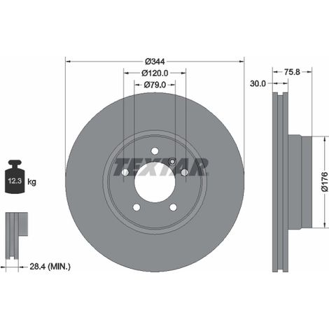 Lot de 2 Disques de frein Textar 92134400 LAND ROVER SDB000200 SDB000201