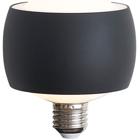 QAZQA Bombilla decorativa LED E27 negra 6W 370 lm 3000K