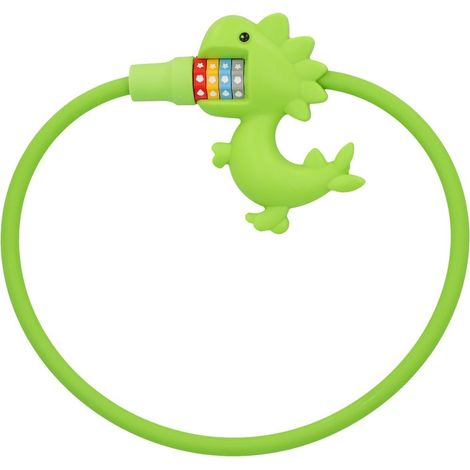 Fischer Kinder-Fahrradschloss Dinosaurier 60cm grün Zahlenschloss (1/2)