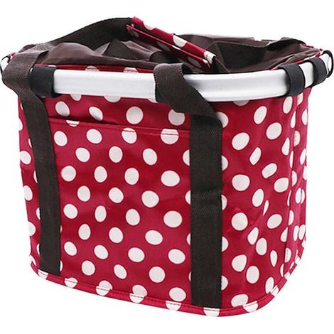 Cesta de bicicleta desmontable y plegable para perros pequeños，cesta delantera con divertidos estampados，color negro (1/4)