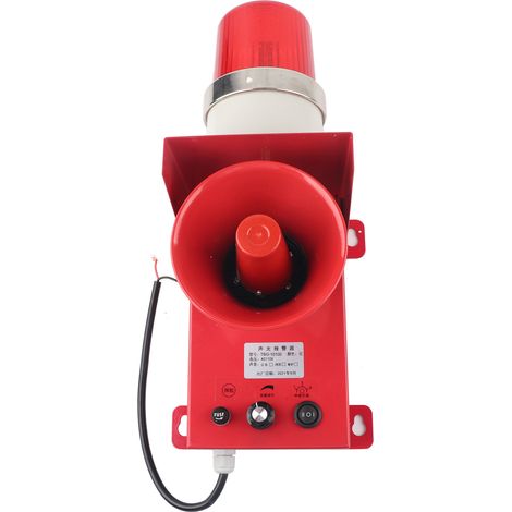 Sirène sonore et lumineuse de sécurité industrielle étanche, alarme vocale, klaxon sonore