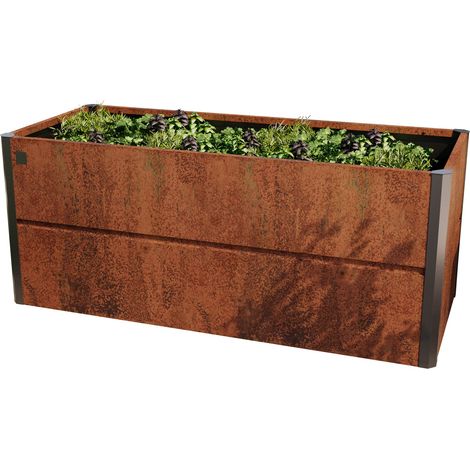 PRIMEYARD 200 x 85 x 77 cm Hochbeet Nele, Cortenstahl, Rost-Optik