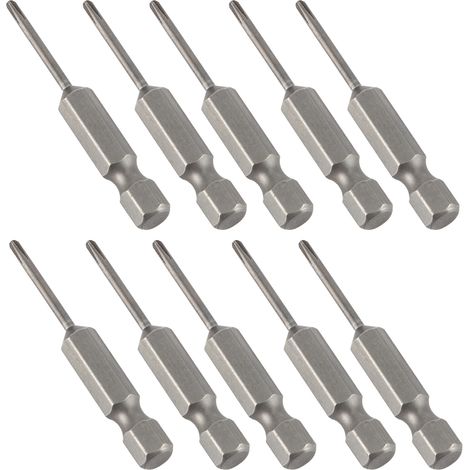 10-teiliges Set elektrischer Schraubendreherbits mit magnetischen, gehärteten Aufsätzen (S1/4" 2 mm) (1/5)