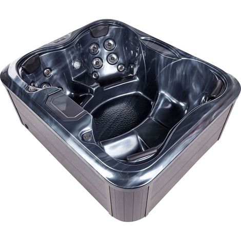 Baignoire Balnéo pour Extérieur avec Lumière Sous-Marine LED 4 places 80x215x180 cm Arcelia