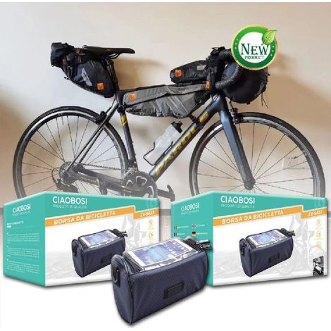 TRADE SHOP - Borsa Manubrio Bicicletta Bici Tasca Touch Navigatore Smartphone Tracolla Zx-9423 - (1/5)