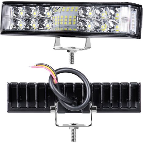 Phare de Travail LED Linéaire 3 Faces 18W - Blanc 1800LM, 9-60V, IP65 Étanche, Clignotant, pour 4x4/Moto/Camion/Véhicule Universel(4pcs) (1/5)