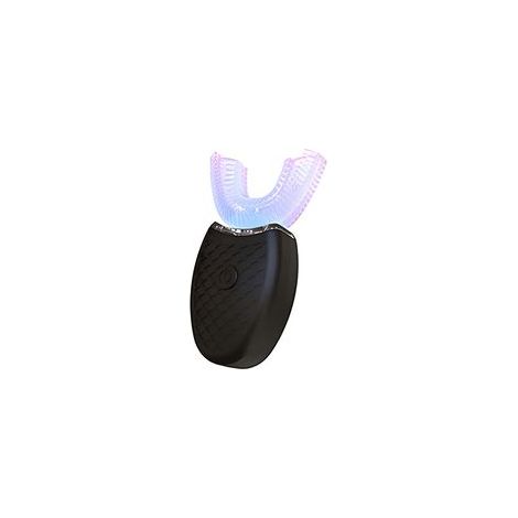 Brosse à dents électrique pour adultes, tête en silicone en forme de U, noire (1/5)