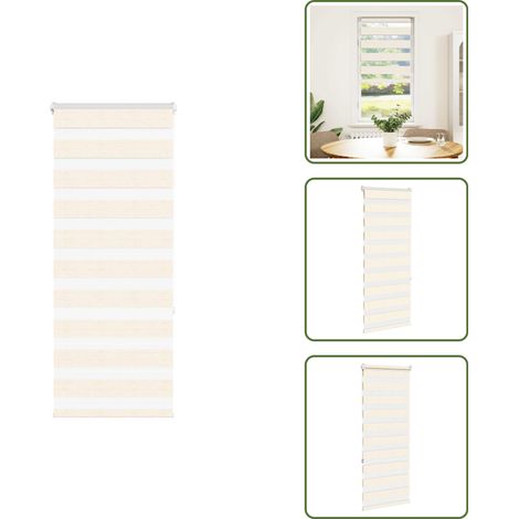 Zebrarollo Marmorbeige 55x150 cm Stoffbreite 50,9 cm Polyester - Zebra-Jalousie - Zebra-Jalousien - Zebra-Rollo - Doppelrollo (1/5)