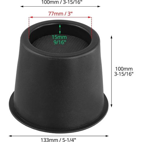 ® Set mit 4 runden 10-cm-Bettfüßen, stabile runde Möbelfüße, bis 990 kg belastbar, für Bett, Sofa, Bürostuhl, Kühlschrank (1/5)