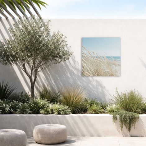 Tableau de jardin Bord de plage 50 x 50cm Beige, bleu (1/5)