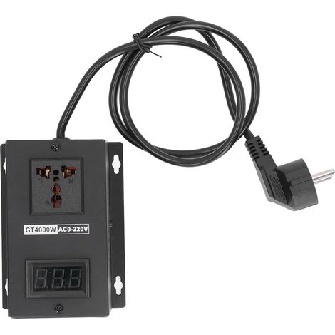 Régulateur de tension SCR AC 220V 4000W avec prise EU - Contrôleur de vitesse et température pour moteur (1/5)